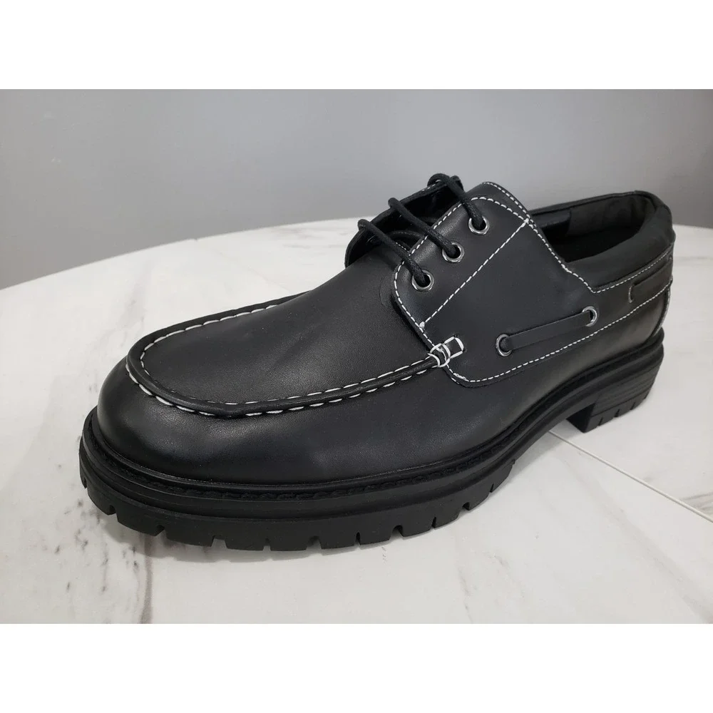 ASOS‎ SIZE 10 / EURO 43 CHUNKY LACE UP BOAT SHOES lug sole mens y2k Goth Dress